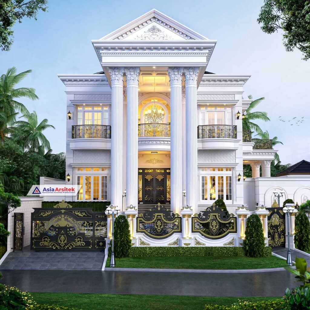 Jasa Arsitek Desain Rumah Klasik Mewah 3 Lantai di Sentul City Bogor