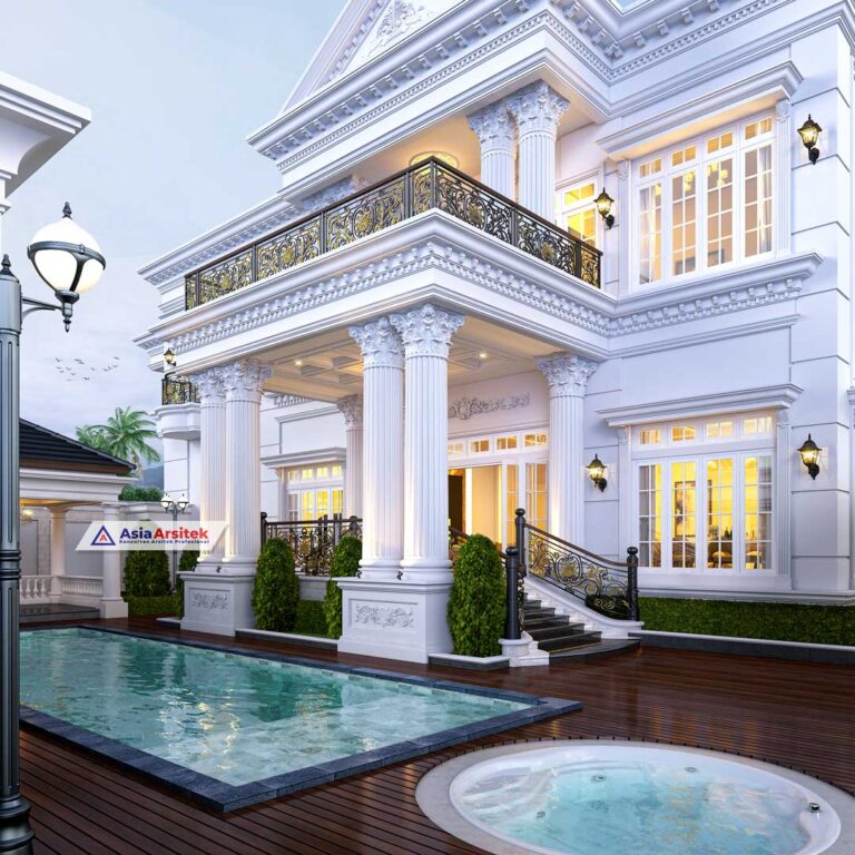 Desain Pagar dan Gerbang Klasik Rumah 3 Lantai Bogor