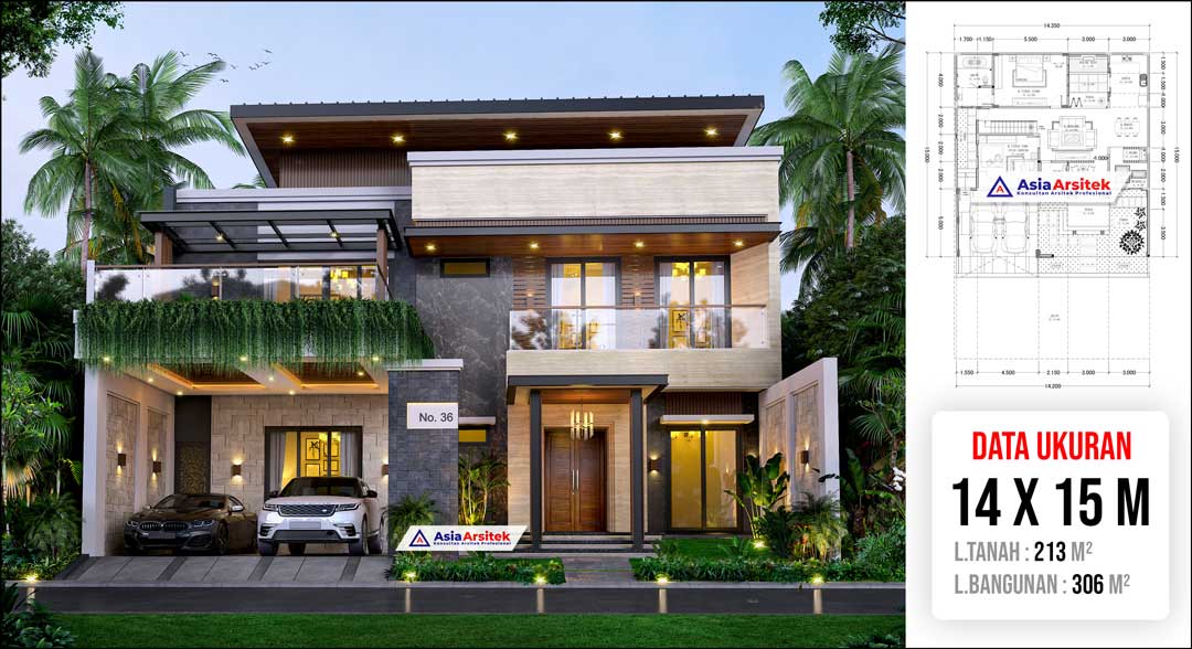 Jasa Arsitek Desain Rumah Minimalis Modern 2 Lantai di Graha Raya Tangerang Selatan