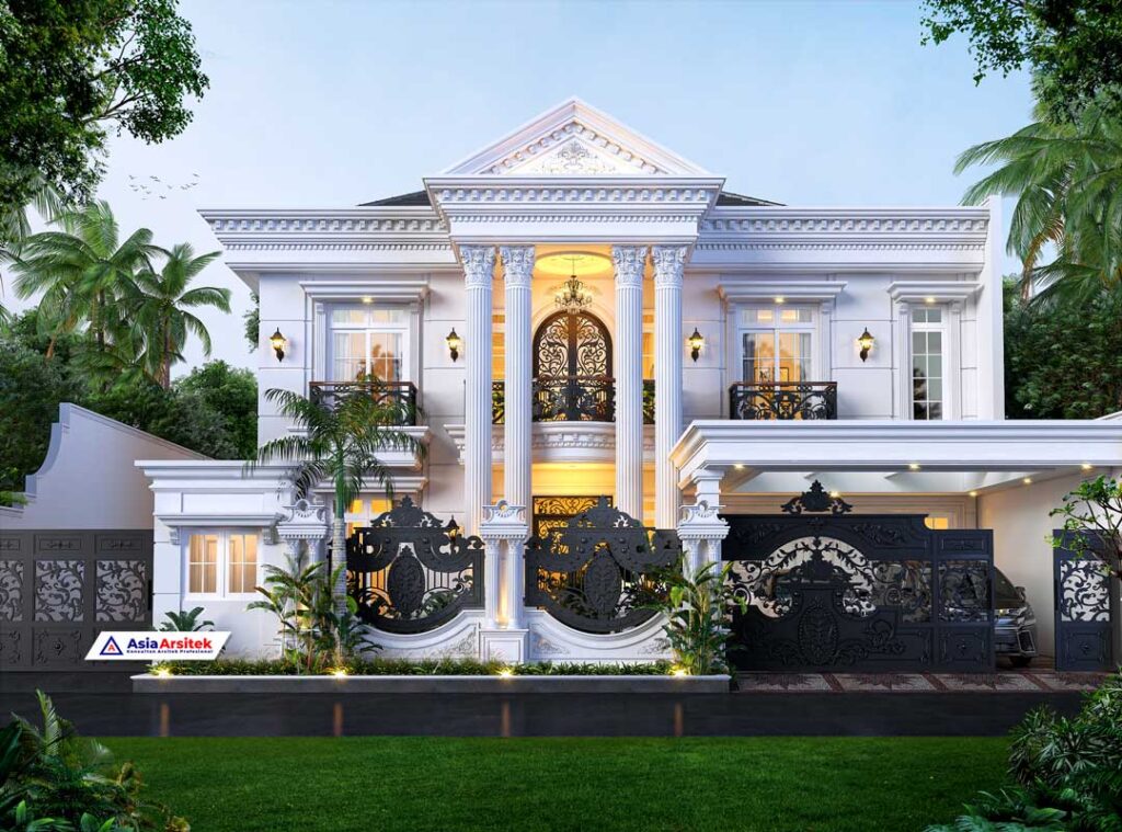 Jasa Arsitek Desain Rumah Klasik Mewah 2 Lantai di Karawang