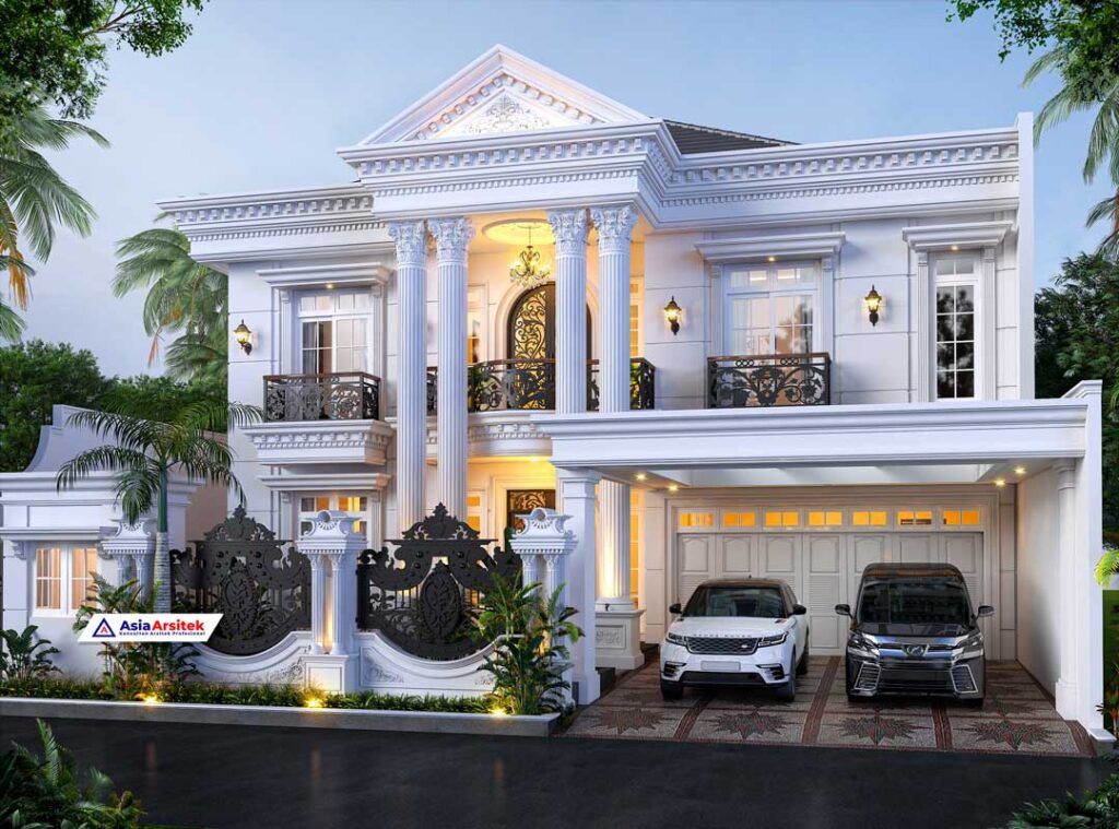 Jasa Arsitek Desain Rumah Klasik Mewah 2 Lantai di Karawang