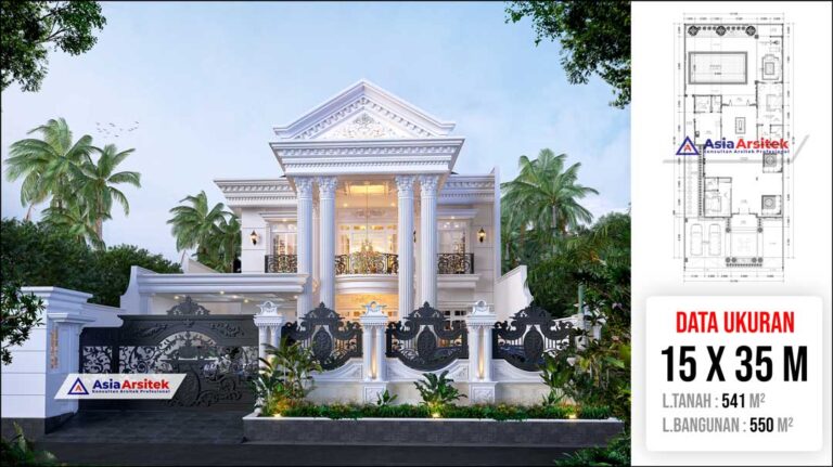 Jasa Arsitek Desain Rumah Klasik Mewah 2 Lantai di Jatisampurna Bekasi