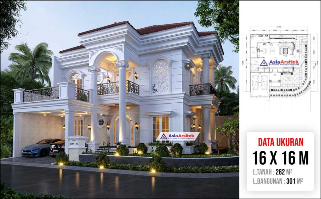 Jasa Arsitek Desain Rumah Klasik Mewah 2 Lantai di Sawangan Depok