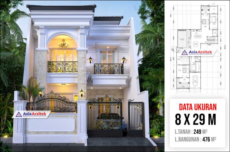Jasa Arsitek Desain Rumah Klasik Tropis 3 Lantai di Tanah Abang Jakarta Pusat