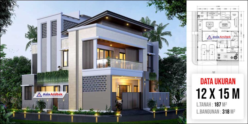 Jasa Arsitek Desain Rumah Minimalis Modern 3 Lantai di Kota Harapan Indah Bekasi