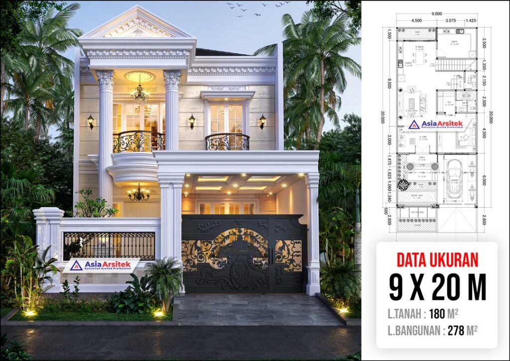 Jasa Arsitek Desain Rumah Klasik 2 Lantai di Karawaci Tangerang