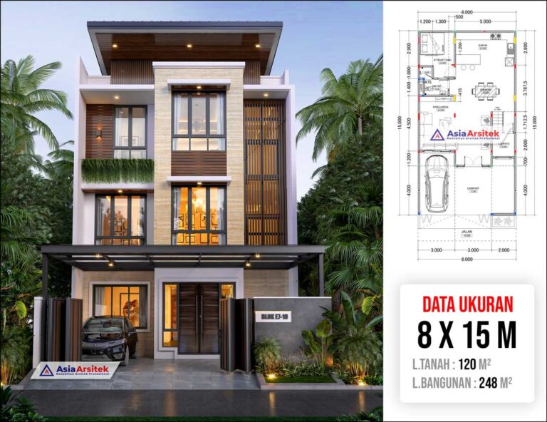 Jasa Arsitek Desain Rumah Tropis Modern 3 Lantai di Cengkareng Timur Jakarta Barat