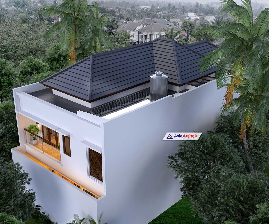 Jasa Arsitek Desain Rumah Tropis Modern Bali 2 Lantai di Karawaci Tangerang