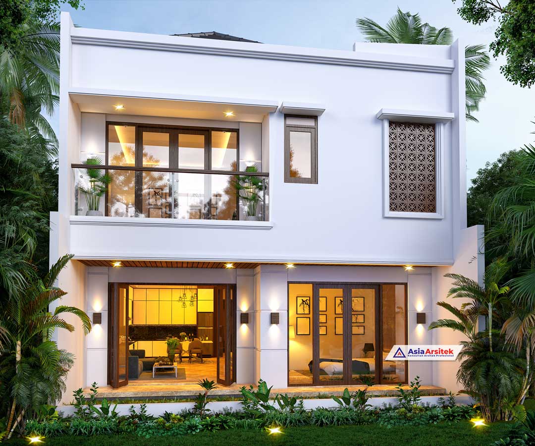 Jasa Arsitek Desain Rumah Tropis Modern Bali 2 Lantai di Karawaci Tangerang