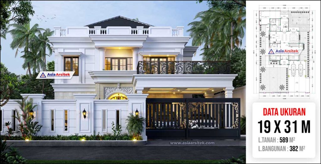 Jasa Arsitek Desain Rumah Mewah Tropis 2 Lantai di Taoyuan City Taiwan
