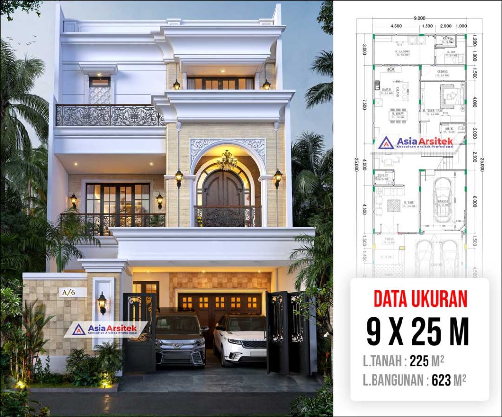Jasa Arsitek Desain Rumah Tropis Modern 3 Lantai di Kedoya Selatan Jakarta Barat