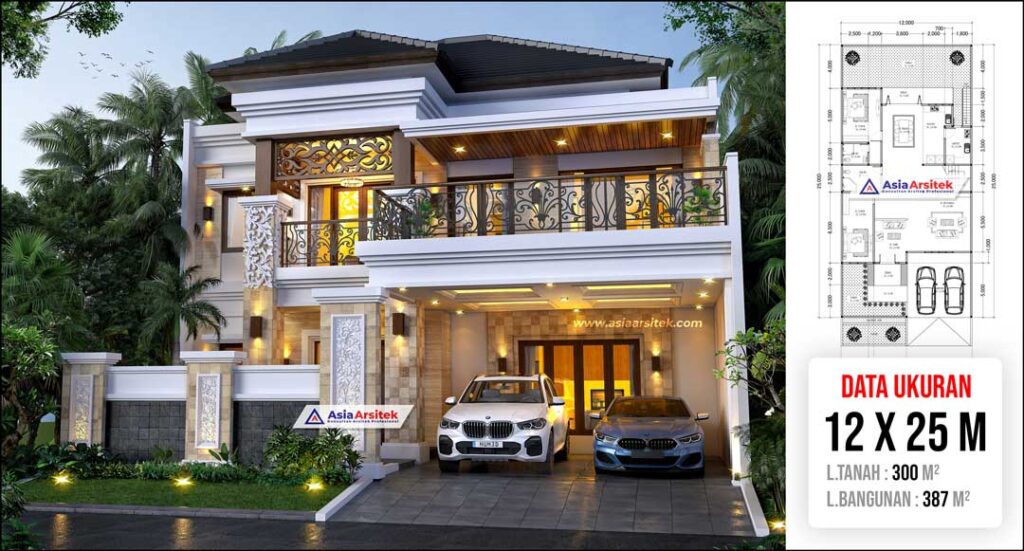 Jasa Arsitek Desain Rumah Mewah Tropis Modern 2 Lantai di Cinere Depok