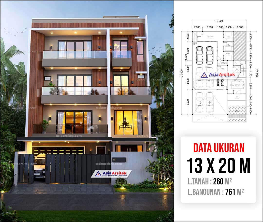 Jasa Arsitek Desain Rumah Modern 4 Lantai di Ancol Jakarta Utara