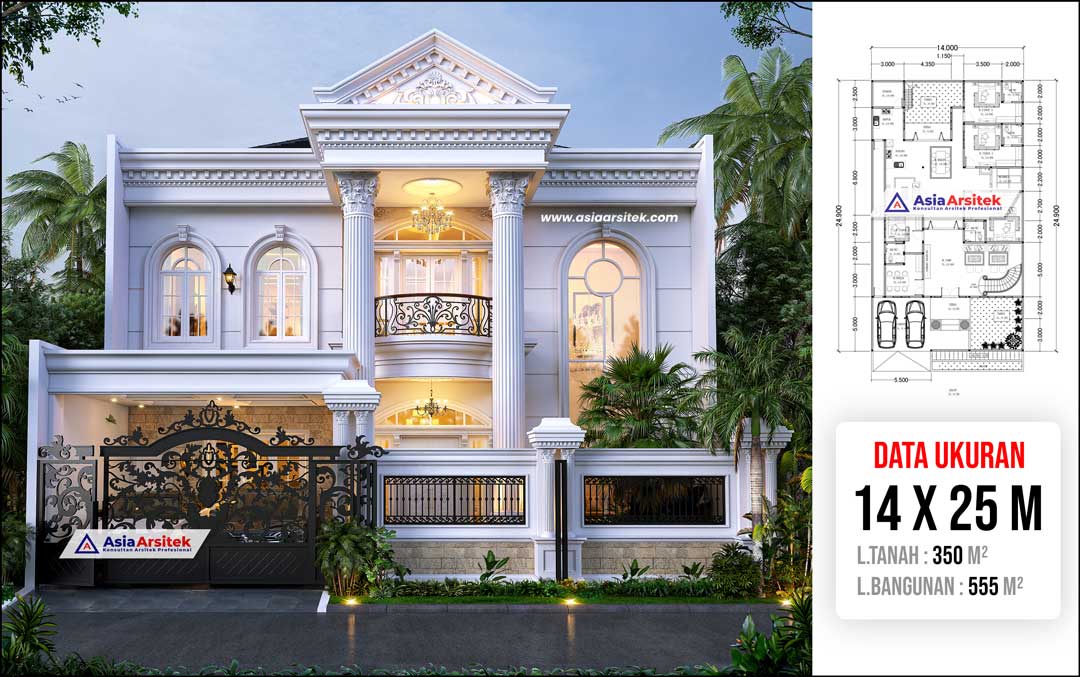 Jasa Arsitek Desain Rumah Klasik 2 Lantai di Ciracas Jakarta Timur