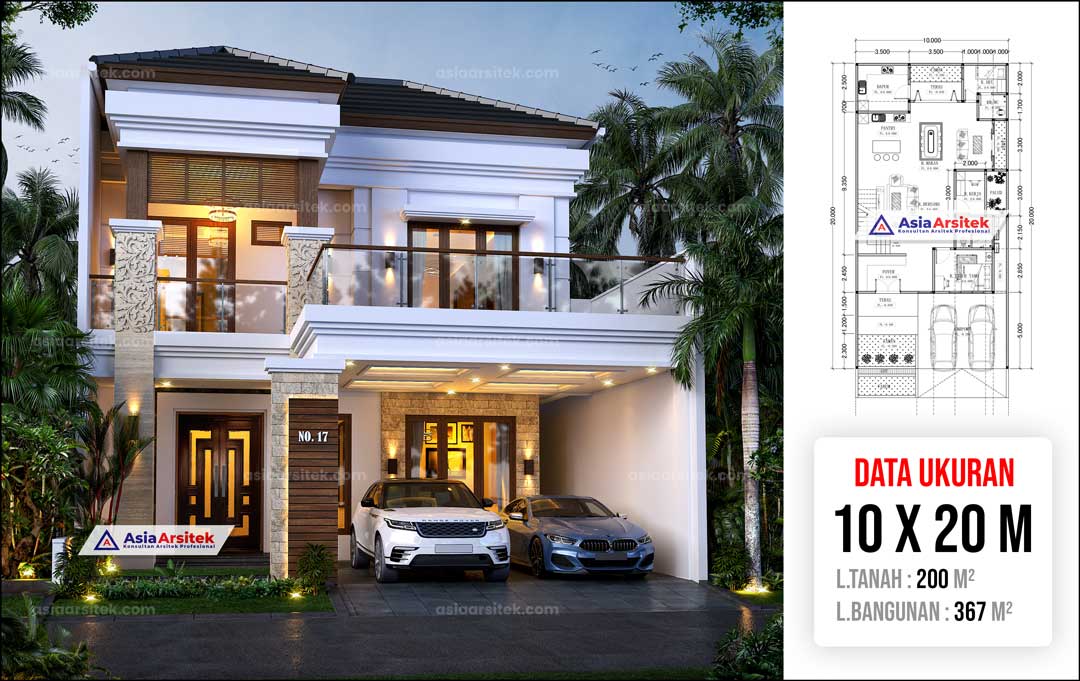 Jasa Arsitek Desain Rumah Tropis Modern 2 Lantai di Cikarang Pusat Bekasi