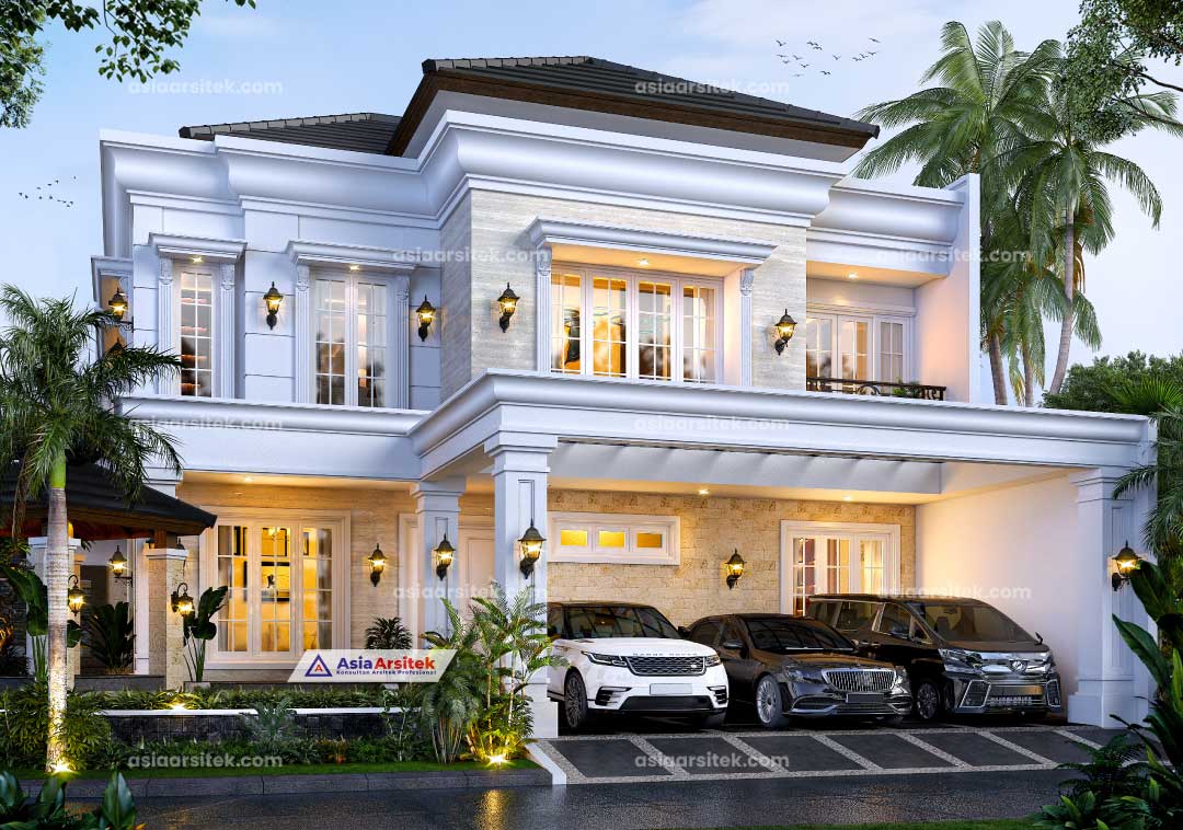 Jasa Arsitek Desain Rumah Tropis Modern 2 Lantai di Cikarang Timur Bekasi