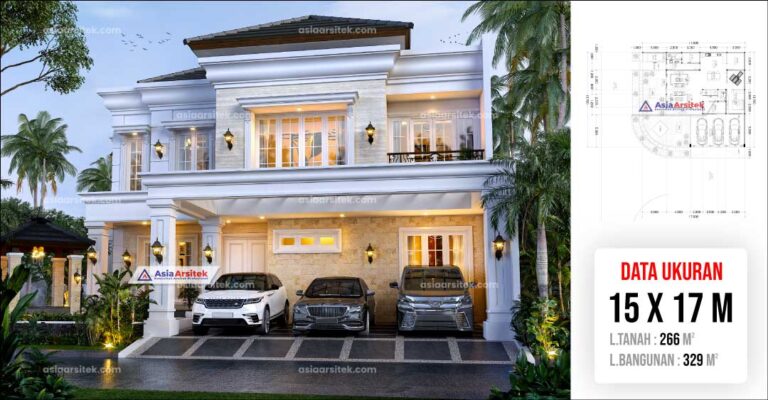 Jasa Arsitek Desain Rumah Tropis Modern 2 Lantai di Cikarang Timur Bekasi