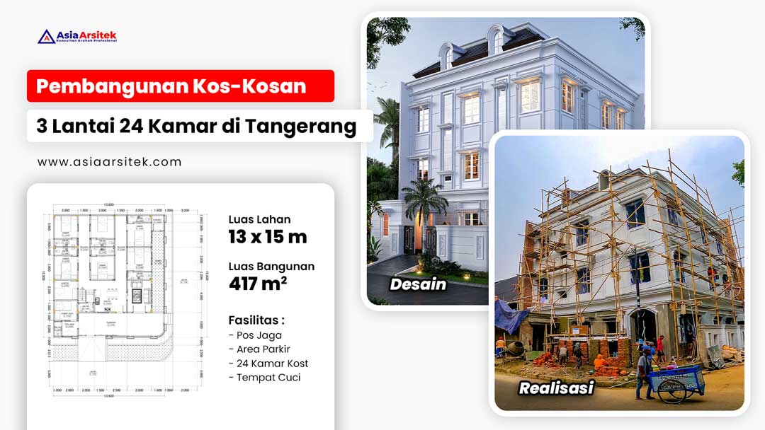 Pembangunan Rumah Kost Kosan 3 Lantai di Tangerang