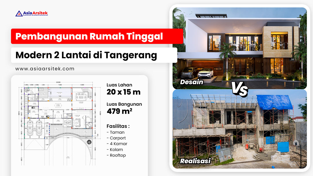 Pembangunan Rumah Tinggal Modern 2 Lantai 4 Kamar