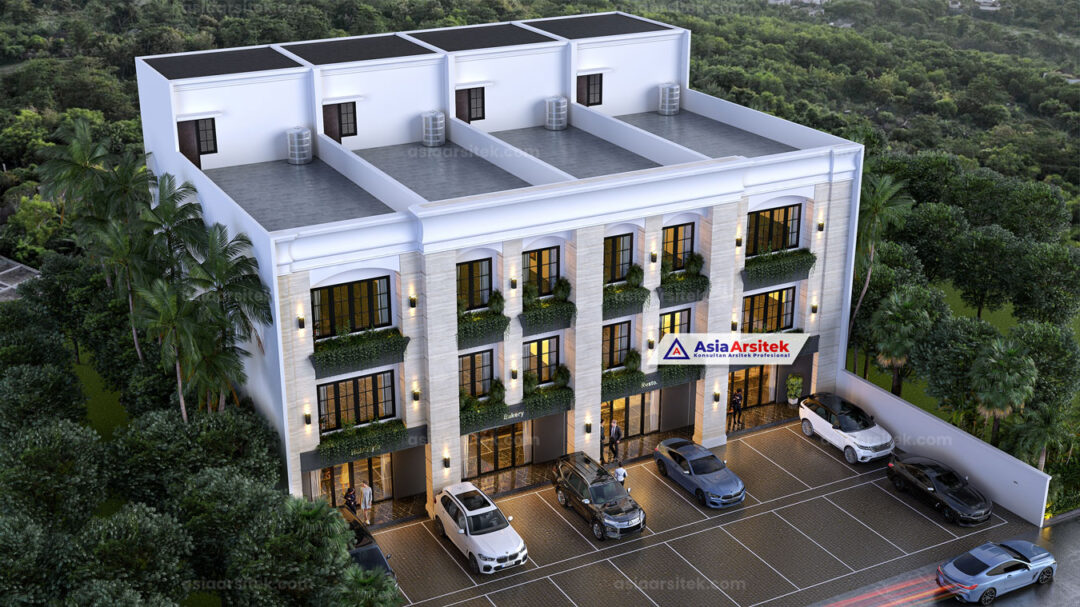 Jasa Arsitek Desain Ruko Mediterania 4 Lantai di Jatiasih Bekasi