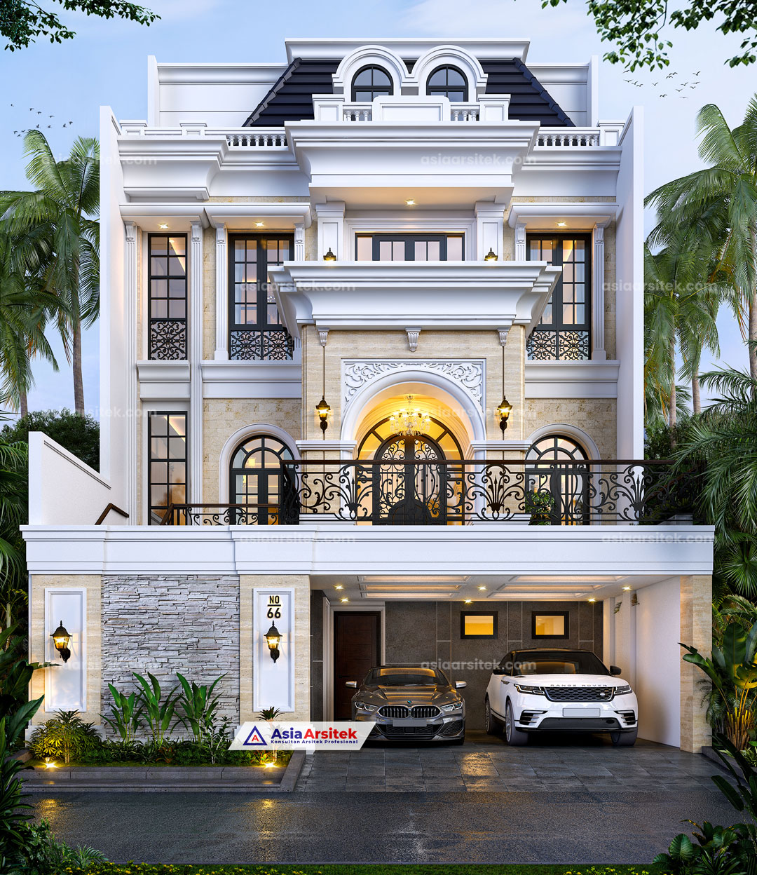 Jasa Arsitek Desain Rumah Tropis Modern 4 Lantai di PIK Jakarta Utara