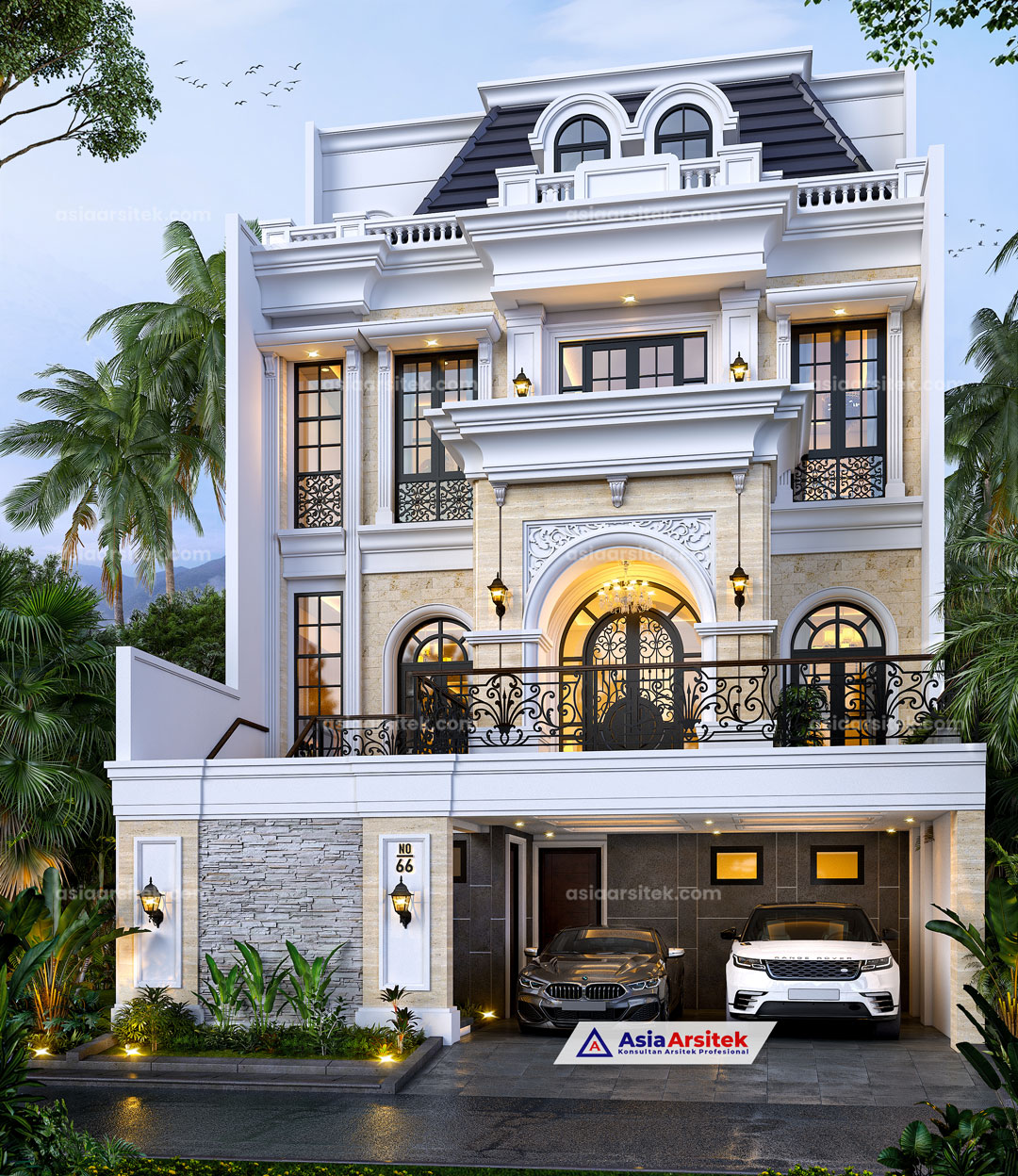 Jasa Arsitek Desain Rumah Tropis Modern 4 Lantai di PIK Jakarta Utara