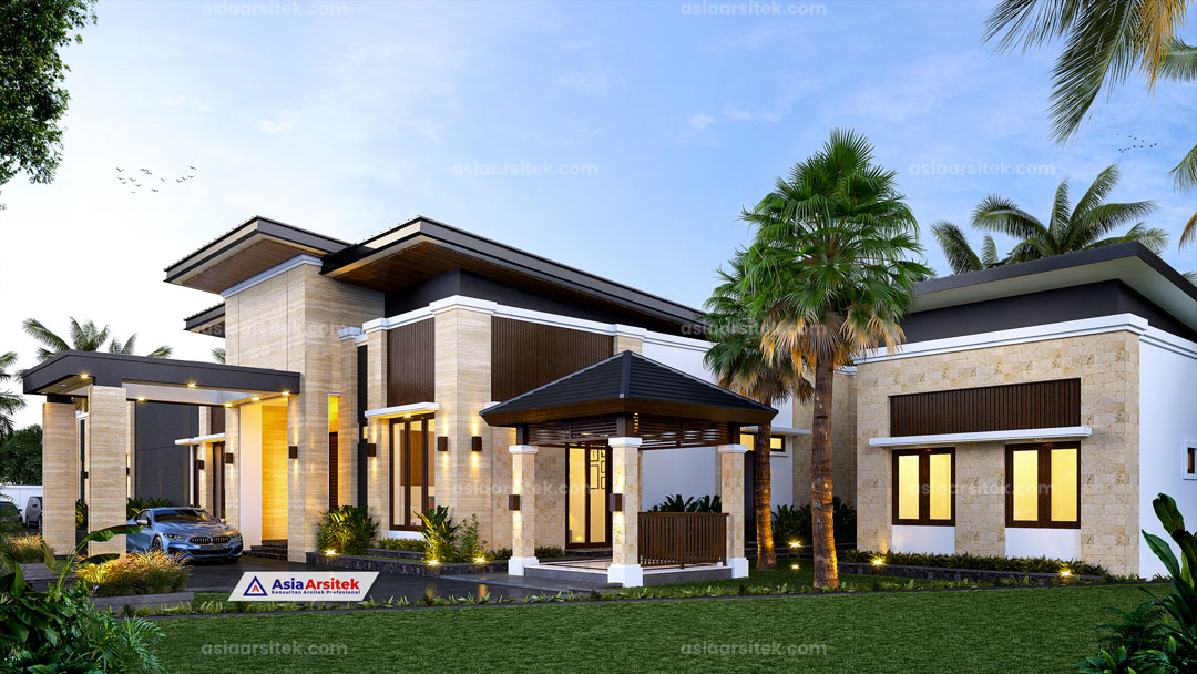 Jasa Arsitek Desain Rumah Tropis Modern 1 Lantai di Sukabumi Jawa Barat