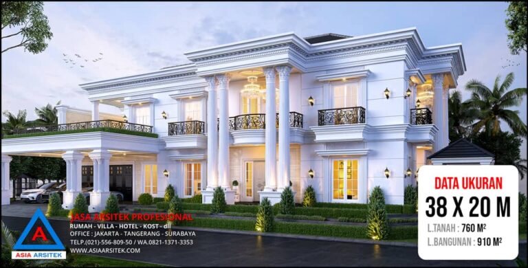 Jasa Arsitek Desain Rumah Klasik Mewah 2 Lantai di Cikarang Utara