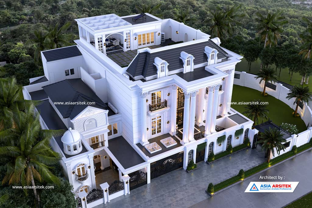 Jasa Arsitek Desain Rumah Klasik Mewah 3 Lantai di Cikupa Tangerang