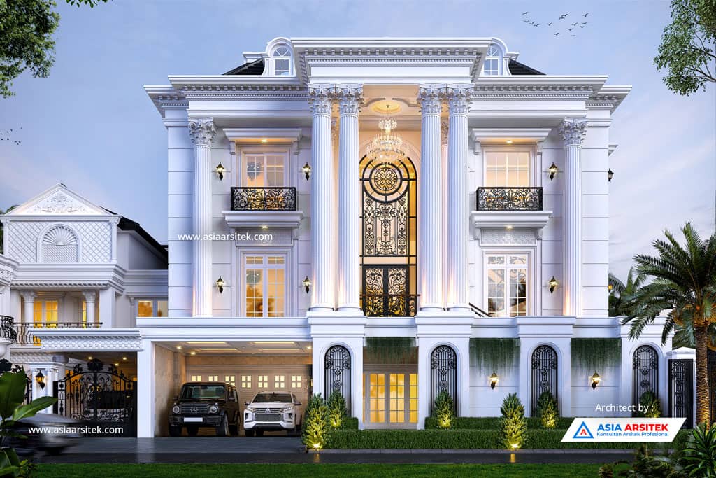Jasa Arsitek Desain Rumah Klasik Mewah 3 Lantai di Cikupa Tangerang