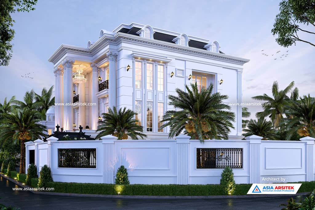 Jasa Arsitek Desain Rumah Klasik Mewah 3 Lantai di Cikupa Tangerang