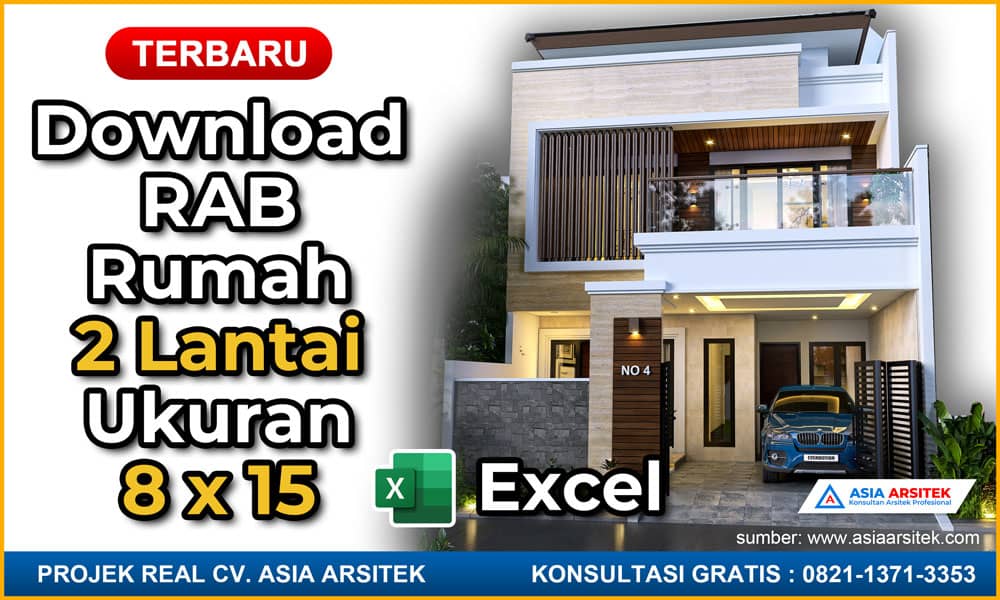 Download RAB Rumah 2 Lantai Ukuran 8x15 Excel