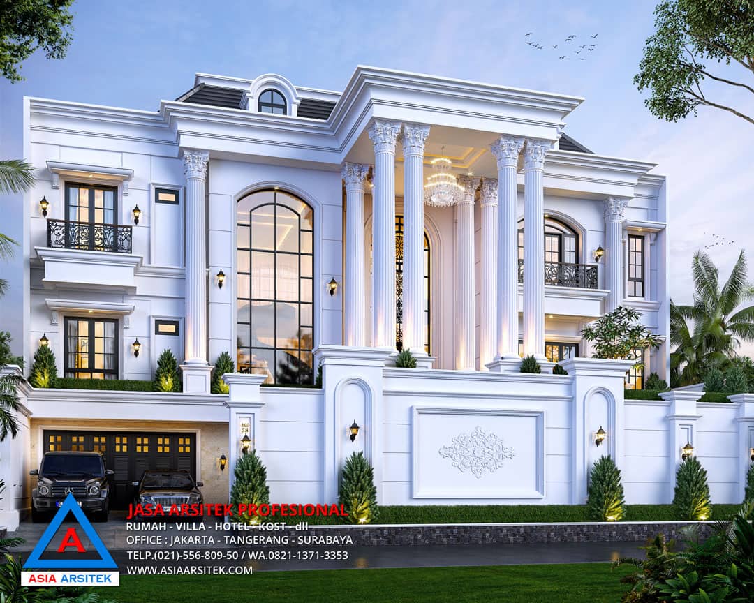 Jasa Arsitek Desain Gambar Rumah Mewah Klasik 2 Lantai di Cibubur