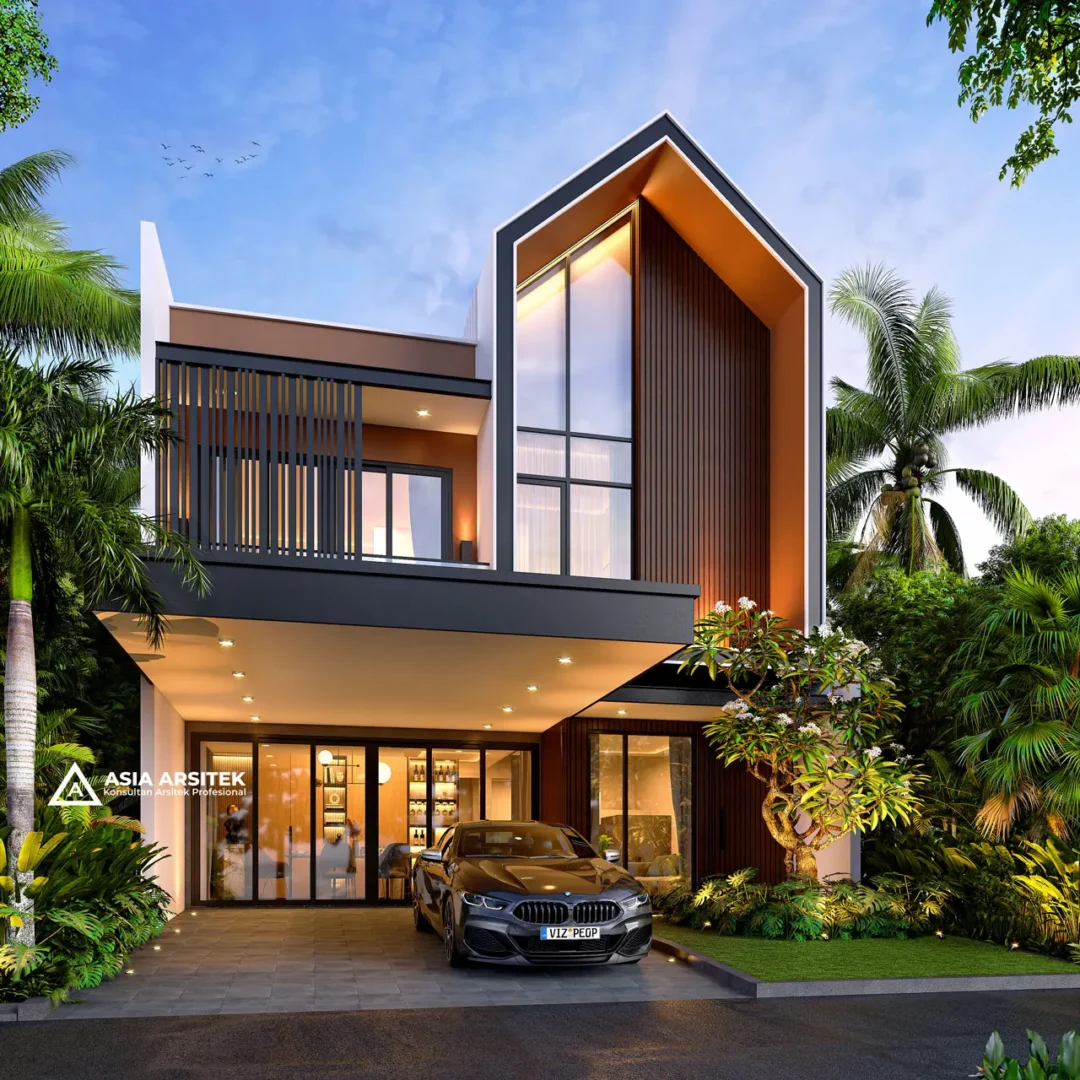 Desain Rumah Scandinavian 2 Lantai di lahan 9x15 meter sudut kiri