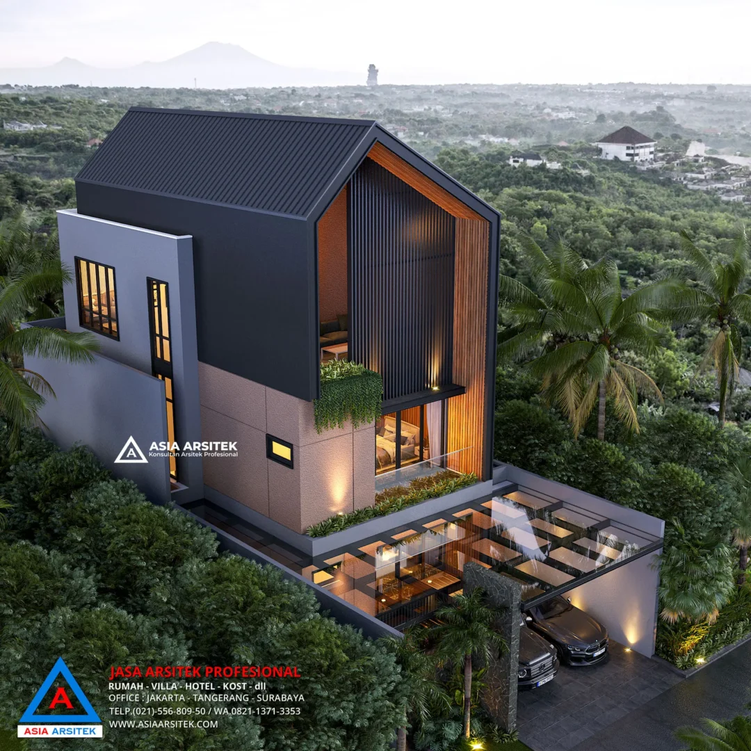 Desain Rumah Scandinavian 3 Lantai Tampak Atas