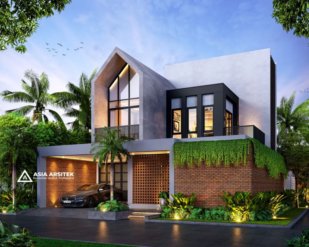 Desain Rumah Scandinavian 3 Lantai di lahan 12x20 meter sudut kanan