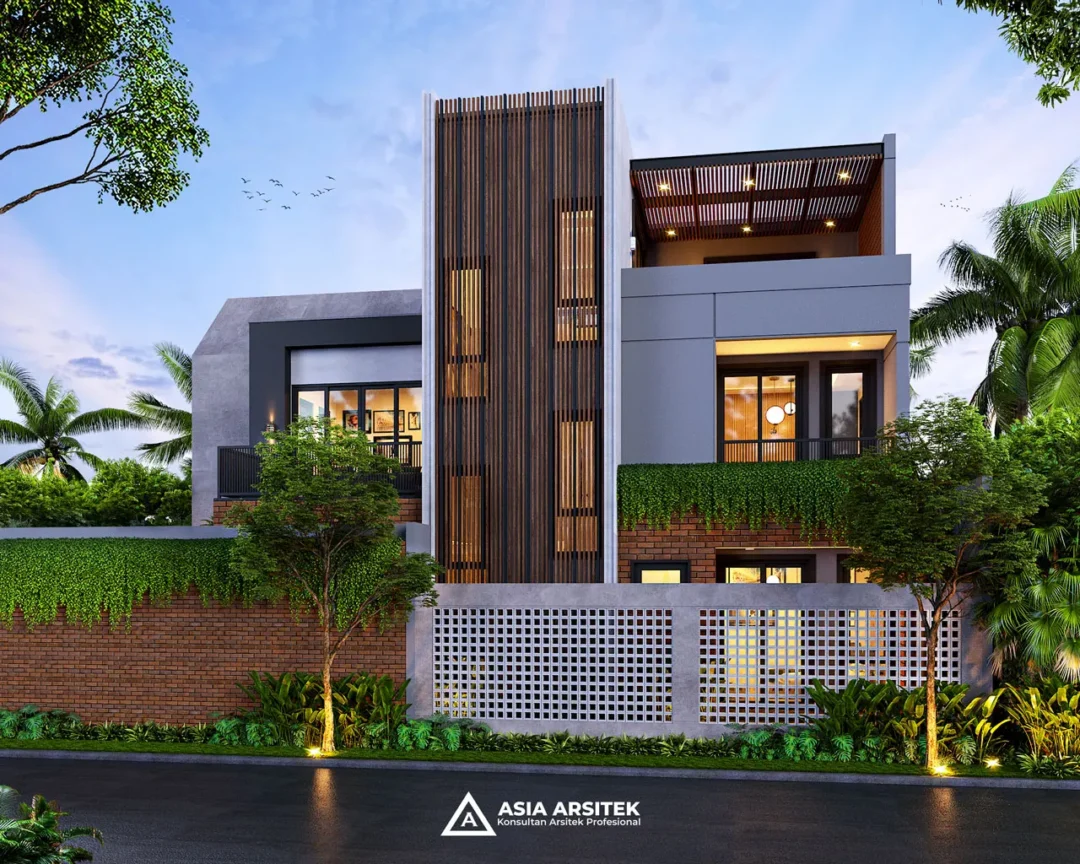 Desain Rumah Scandinavian 3 Lantai di lahan 12x20 meter samping kanan