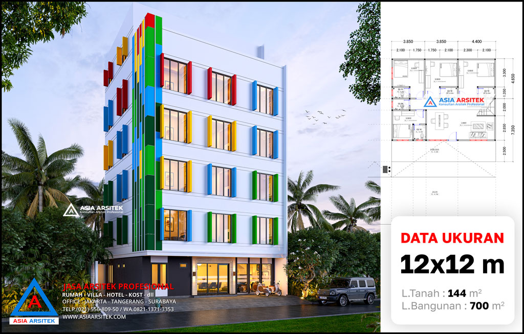 Jasa Arsitek Desain Kos Kosan 6 Lantai di BSD Tangerang