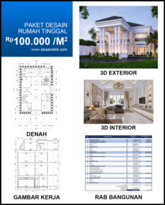 Jasa Arsitek Desain Rumah Mewah Klasik 2 Lantai di Bengkalis Riau Harga Desain Rumah