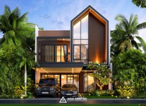 Desain Rumah Scandinavian 2 Lantai di lahan 9×15 meter