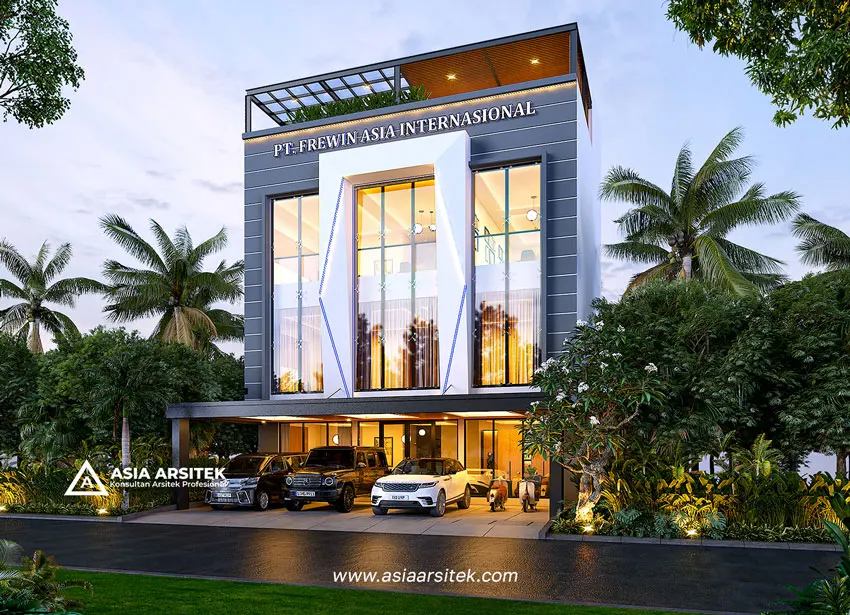 Jasa Arsitek Desain Gudang dan Kantor 3 Lantai