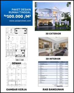 Jasa Arsitek Desain Rumah Mewah Klasik 2 Lantai di Cinere Depok harga desain rumah