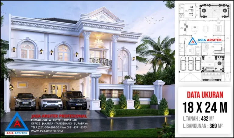 Jasa Arsitek Desain Rumah Mewah Klasik 2 Lantai di Cinere Depok klasik