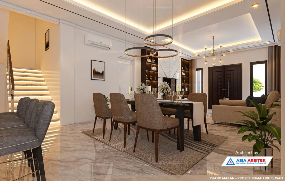 Jasa Arsitek Desain Rumah Minimalis Modern di Cileungsi Bogor ruang makan