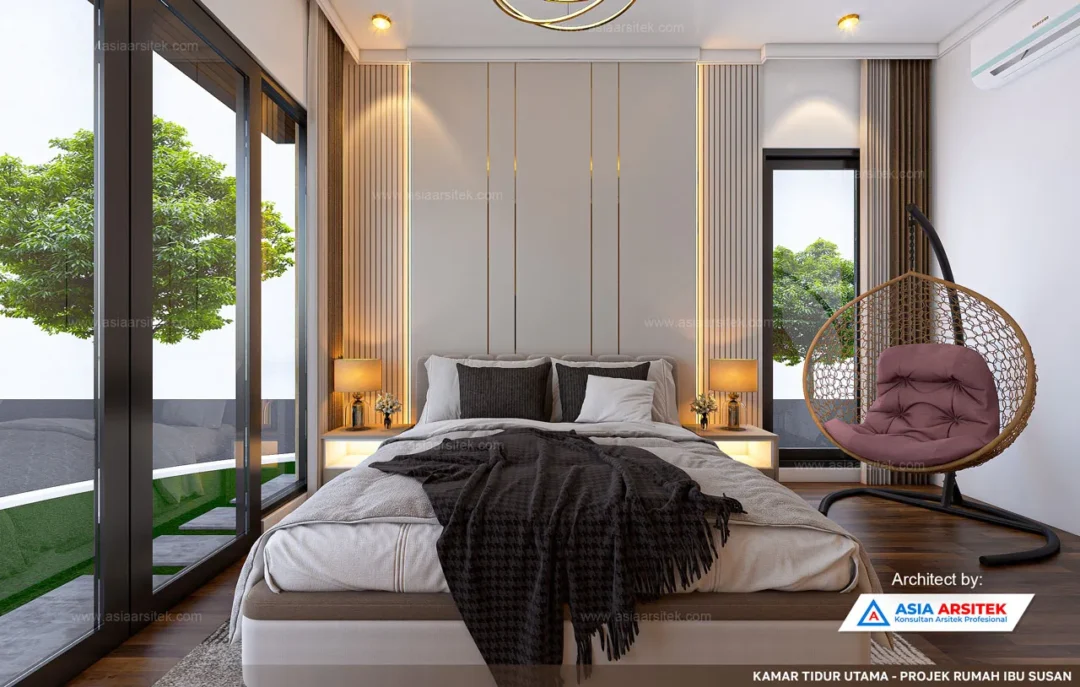 Jasa Arsitek Desain Rumah Minimalis Modern di Cileungsi Bogor kamar tidur utama