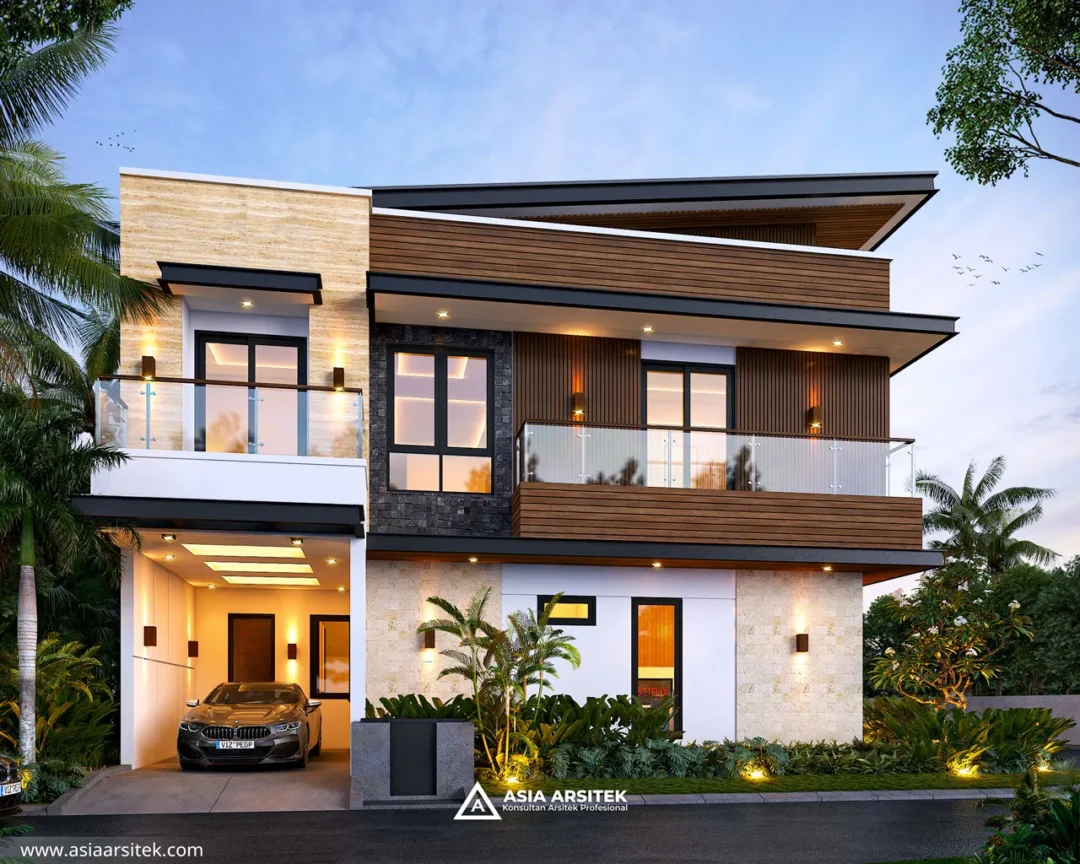 Jasa Arsitek Desain Rumah Minimalis Modern di Cileungsi Bogor tampak samping kiri