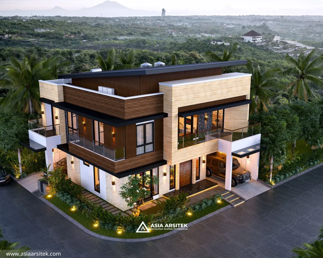 Jasa Arsitek Desain Rumah Minimalis Modern di Cileungsi Bogor tampak atas