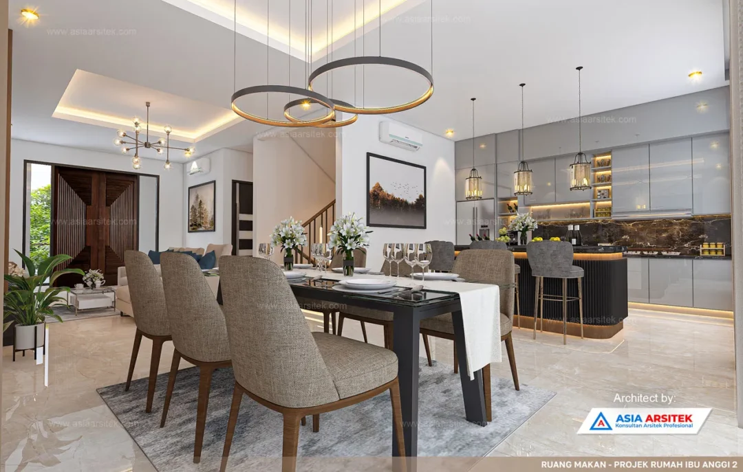 Jasa Arsitek Desain Rumah Minimalis Modern di Cipondoh Tangerang ruang makan