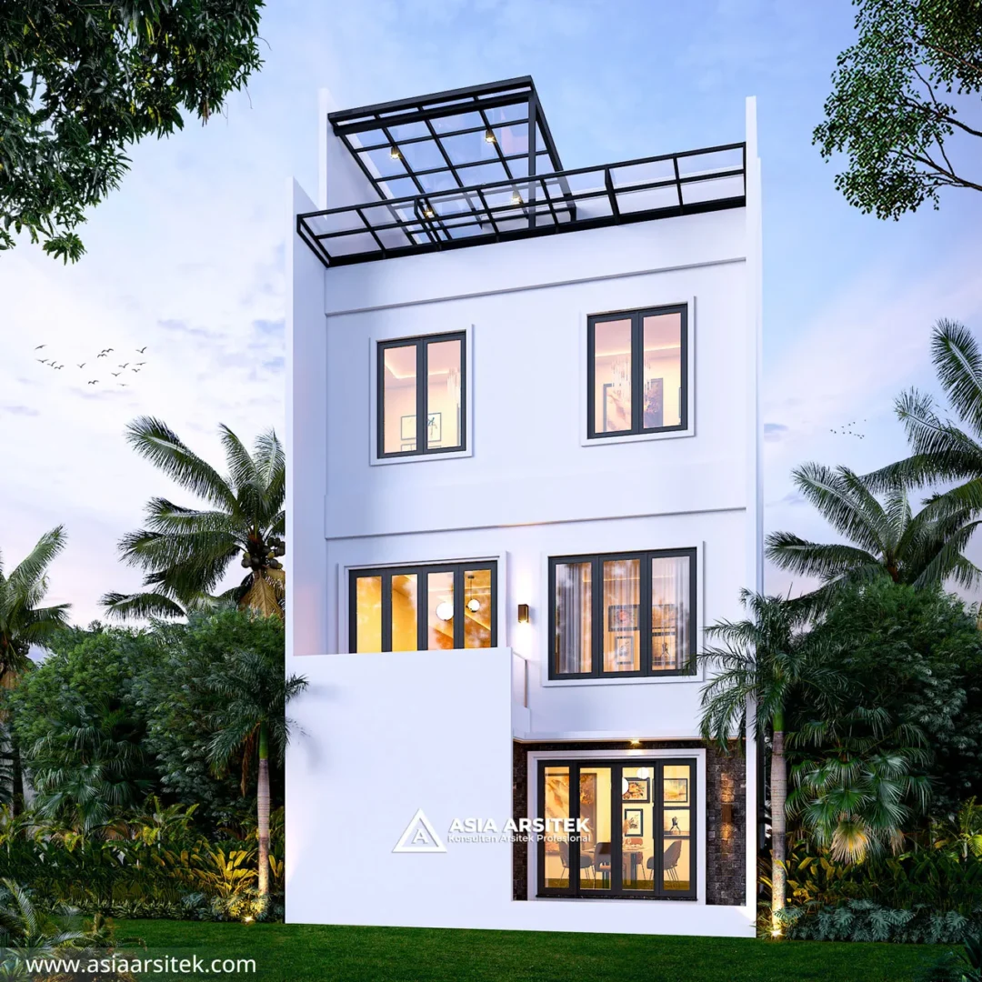 Jasa Arsitek Desain Rumah Minimalis Modern di Cipondoh Tangerang tampak belakang