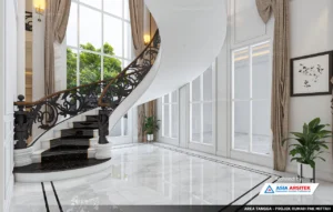 Jasa Desain Rumah Mewah Klasik 2 Lantai di Sawangan Depok area tangga